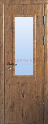 Стальная дверь с МДФ и стеклом для частного дома ДС-49 в Чехове