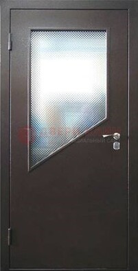 Стальная дверь со стеклом ДС-5 в кирпичный коттедж в Чехове
