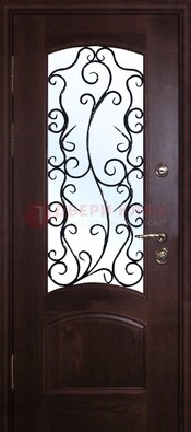 Металлическая дверь со стеклом и ковкой ДСК-6 в квартиру в Балашихе