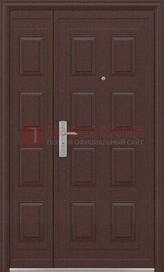 Коричневая железная тамбурная дверь ДТМ-37 в Домодедово