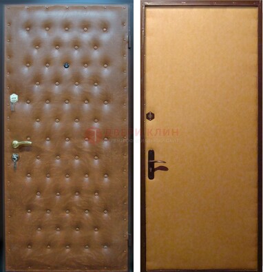 Желтая железная дверь с винилискожей ДВ-2 в Саранске