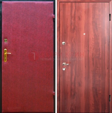 Красная входная дверь с винилискожей ДВ-30 в Саранске