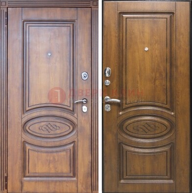 Коричневая металлическая дверь с виноритом ДВТ-10 в Чехове