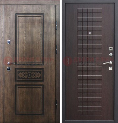 Входная резная дверь Итальянский орех с виноритом МДФ Махагон ДВТ-117 в Чехове
