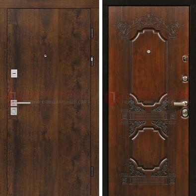 Стальная темная филенчатая дверь с виноритом и белой МДФ ДВТ-139 в Чехове