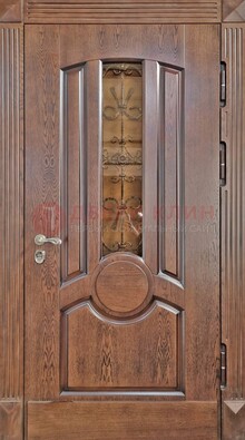 Входная дверь с виноритом и стеклом ДВТ-161 в Раменском