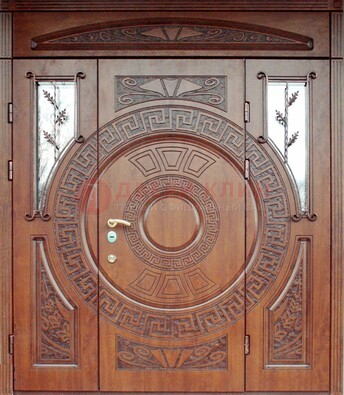 Стальная дверь с виноритом и фрамугами ДВТ-188 в Чехове