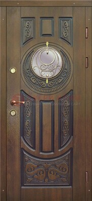 Одностворчатая входная дверь с виноритом и стеклом ДВТ-193 в Чехове