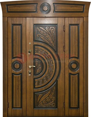 Парадная входная дверь с виноритом и узором ДВТ-194 в Чехове