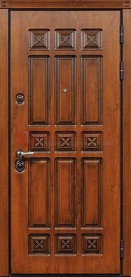 Коричневая стальная дверь с виноритом ДВТ-36 в Чехове