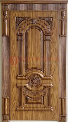Коричневая металлическая дверь с виноритом ДВТ-61 в Чехове