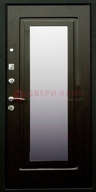 Черная металлическая дверь с зеркалом ДЗ-37 в Чехове