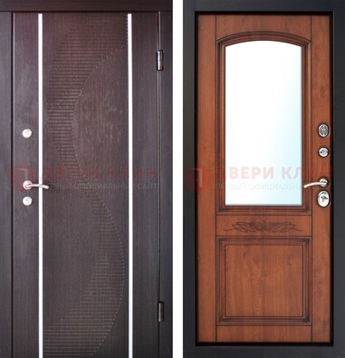 Входная дверь с МДФ и МДФ внутри с зеркалом ДЗ-88 в Чехове