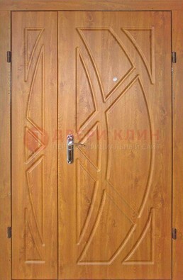 Полуторная металлическая дверь с МДФ золотой дуб ПЛ-17 в Чехове